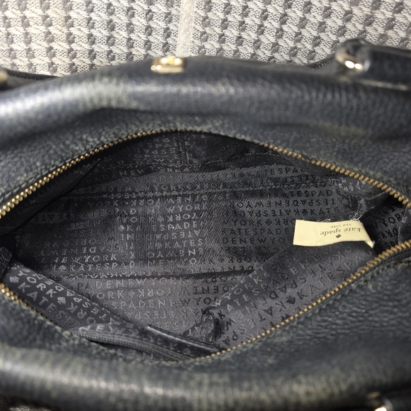 Kate Spade black pebbled leather Hadlen Grant Park satche Zip top closure - Picture 7 of 7